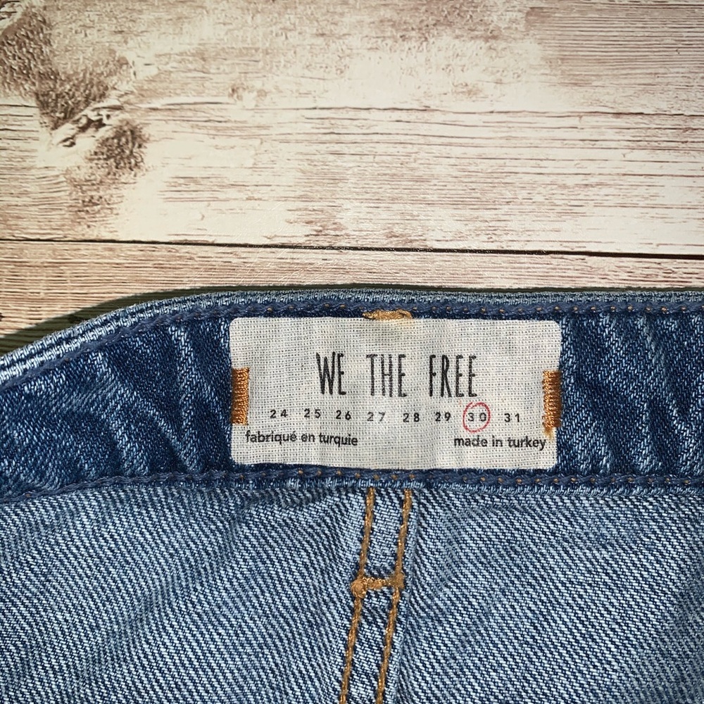 Free People Distressed Denim Mini Skirt - Blue - Picture 4 of 7